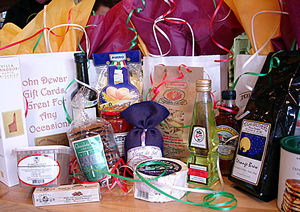 Designer Gift Bags filled with gourmet treats from around the world!